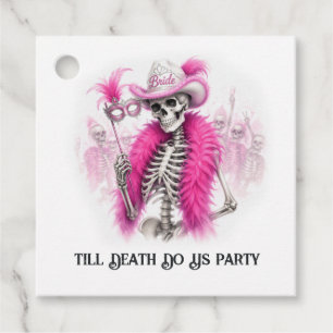 Till Death Do Us Party Skeleton Bachelorette Favor Tags