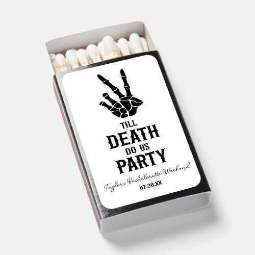 Till Death Do Us Party Skeleton Bachelorette Party Matchboxes