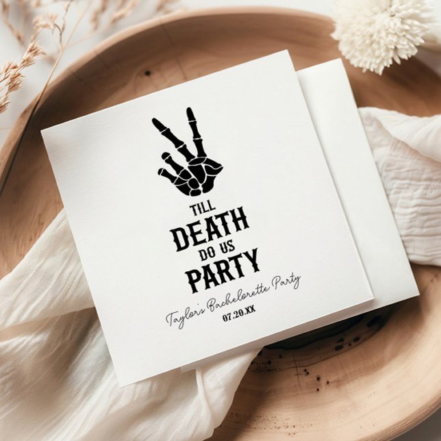 Till Death Do Us Party Skeleton Bachelorette Party Napkins (Creator Uploaded)