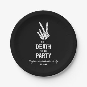 Till Death Do Us Party Skeleton Bachelorette Party Paper Plates