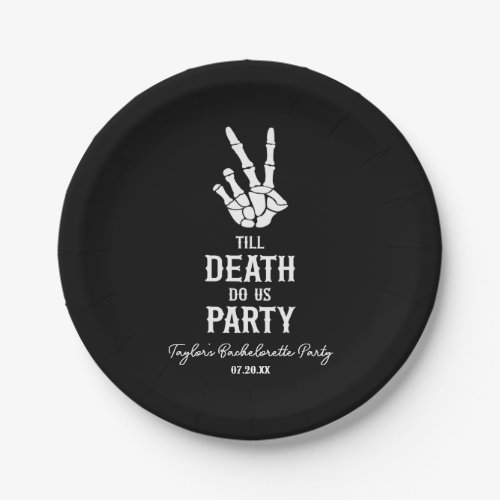 Till Death Do Us Party Skeleton Bachelorette Party Paper Plates