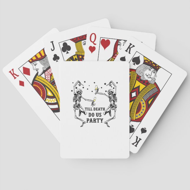 Till Death Do Us Party Skeleton Bridesmaid Theme Poker Cards (Back)