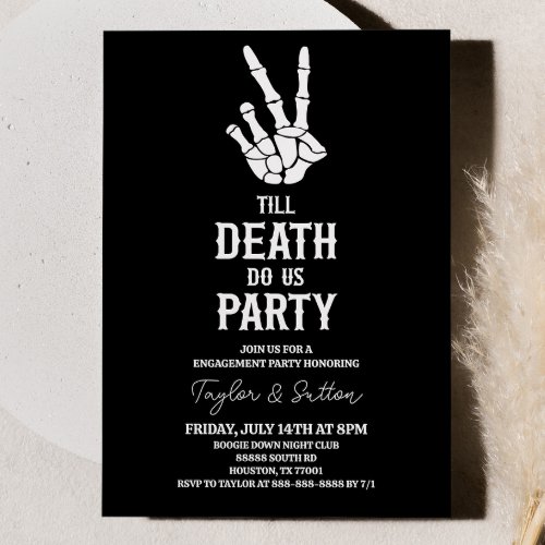 Till Death Do Us Party Skeleton Engagement Party Invitation
