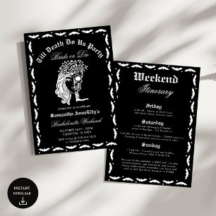 Till Death Do Us Party Skull Bachelorette Party Invitation