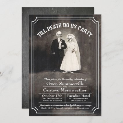 Till Death Do Us Party Vintage Wedding Invitations