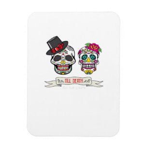 Till Death Do Us Skull Wedding Bride And Groom Pri Magnet