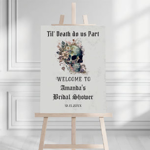 Till Death Floral Skull Halloween Bridal Shower Foam Board
