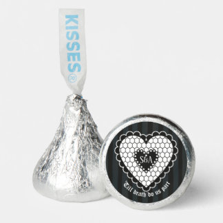 Till Death Gothic Monogram Lace Heart BlackWedding Hershey®'s Kisses®