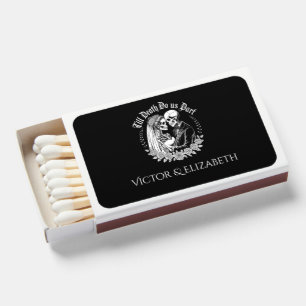 Till Death Gothic Skeleton Couple Black Wedding Matchboxes