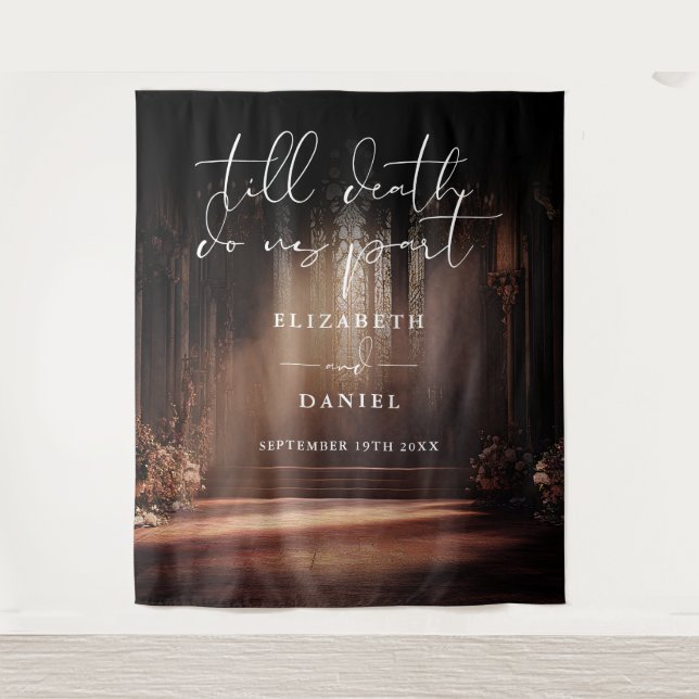 Till Death Gothic Wedding Photo Backdrop (Front)