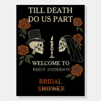Till Death Halloween Bridal Shower Welcome Sign