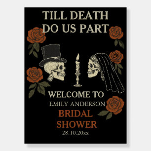 Till Death Halloween Bridal Shower Welcome Sign