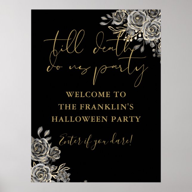 Till Death Halloween Party Welcome Sign (Front)