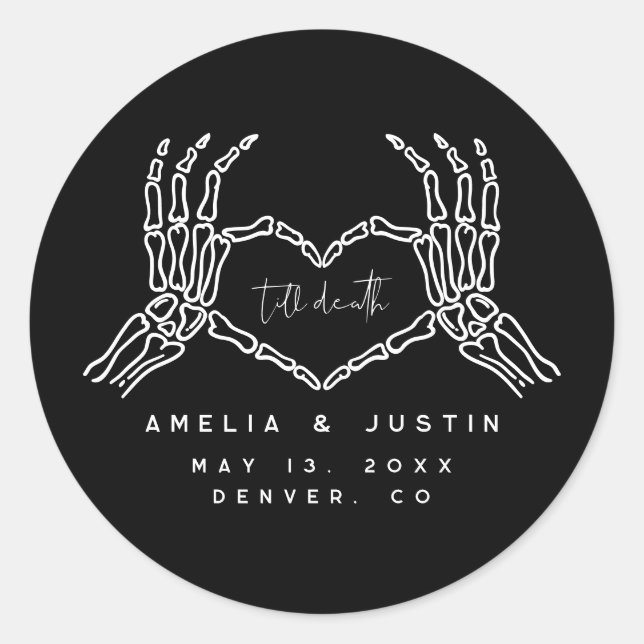 Till Death Halloween Wedding Favor Stickers (Front)