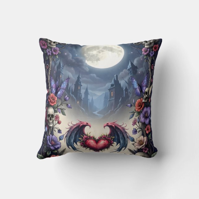 Till Death & Moonlight Bind Us.  Throw Pillow (Back)