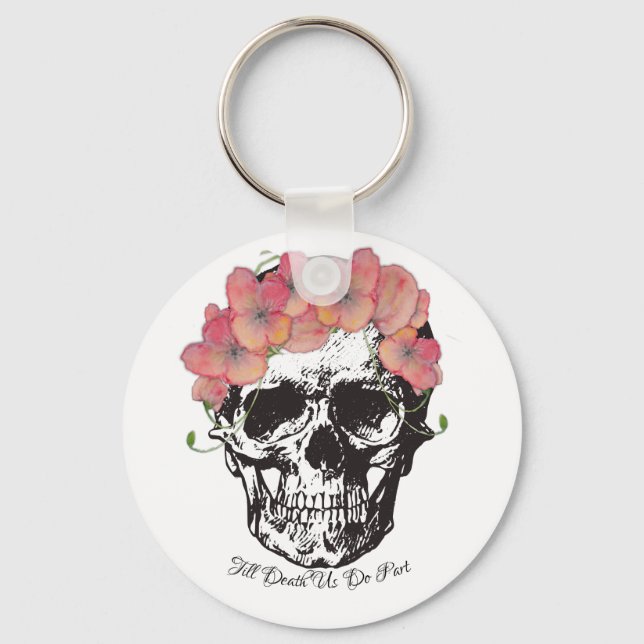 Till Death Of Us Part Skull Wedding gifts Keychain (Front)