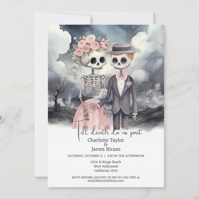 Till death us do part Bride and Groom Invitation (Front)