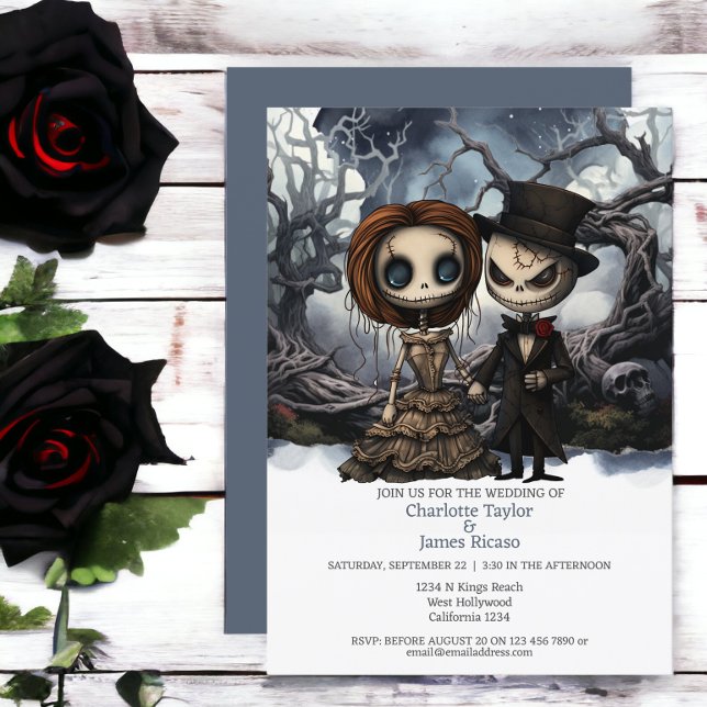 Till death us do part Bride and Groom Invitation (Till death us do part Bride and Groom Invitations from Ricaso. 

Gothic themed wedding invites)