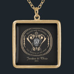 Till Death Us Do Part Necklace<br><div class="desc">An elegant typographic design featuring the traditional wedding vow; To love and to cherish,  Till death us do part. It is captioned with the template names; Jordan & Chris,  and the year of matrimony.</div>