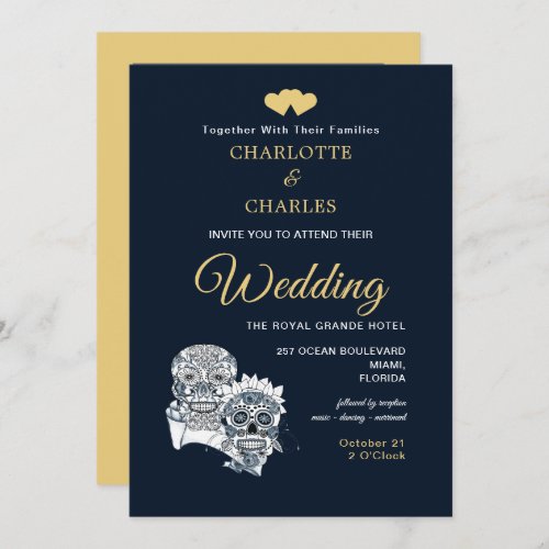 Till Death Us Do Part Sugar Skulls Wedding Invitation