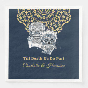 Till Death Us Do Part Sugar Skulls Wedding Paper Dinner Napkins