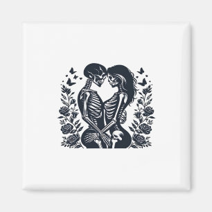 Till Death We – Skeleton Couple Gothic Design Clas Magnet