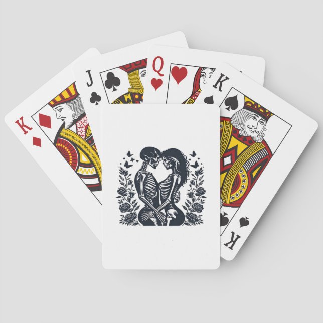 Till Death We – Skeleton Couple Gothic Design Clas Poker Cards (Back)