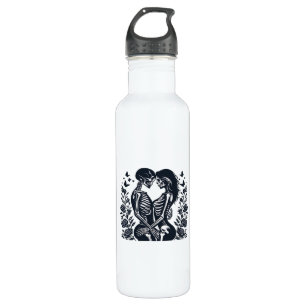 Till Death We – Skeleton Couple Gothic Design Clas Stainless Steel Water Bottle