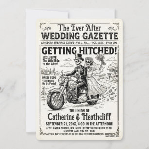 Till Death Wedding Gazette Bikers Wedding  Invitation