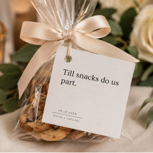 Till Snacks Do Us Part Black And White Funny Favor Tags