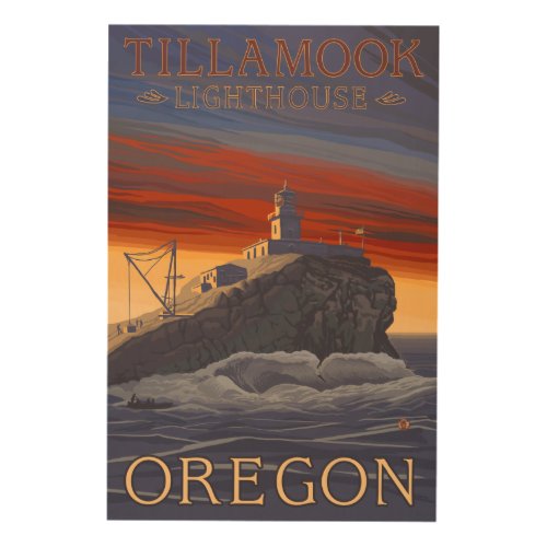 Tillamook Lighthouse Vintage Travel Poster