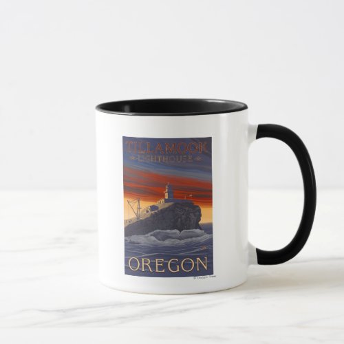 Tillamook Lighthouse Vintage Travel Poster Mug