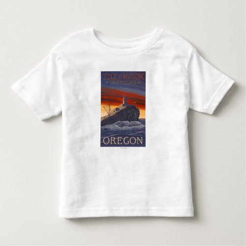 Tillamook Lighthouse Vintage Travel Poster Toddler T_shirt