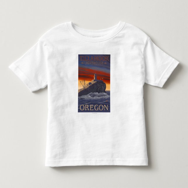 Tillamook Lighthouse Vintage Travel Poster Toddler T-shirt (Front)