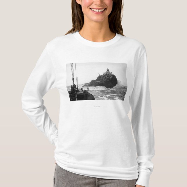 Tillamook, Oregon Lighthouse from Ship Photograp T-Shirt (Front)