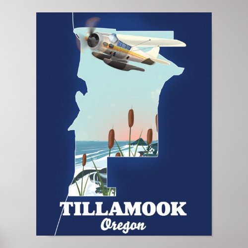 Tillamook Oregon Travel map Poster
