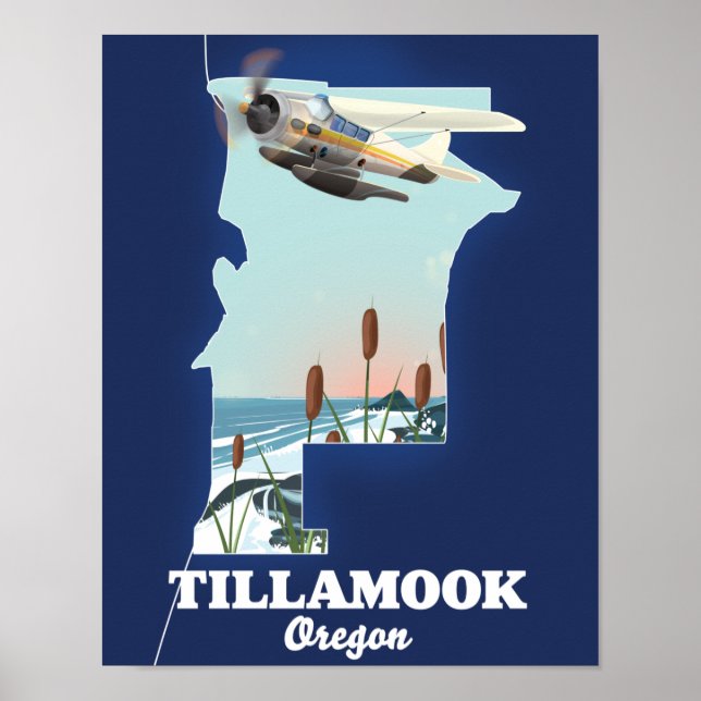 Tillamook Oregon Travel map Poster (Front)