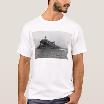 Tillamook Rock  Dominated By Its Lighthouse T-shirt by LanternPress at Zazzle