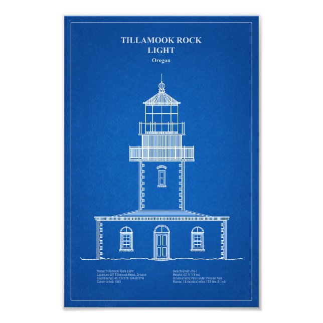 Tillamook Rock Lighthouse - Oregon – AD Photo Print (Front)