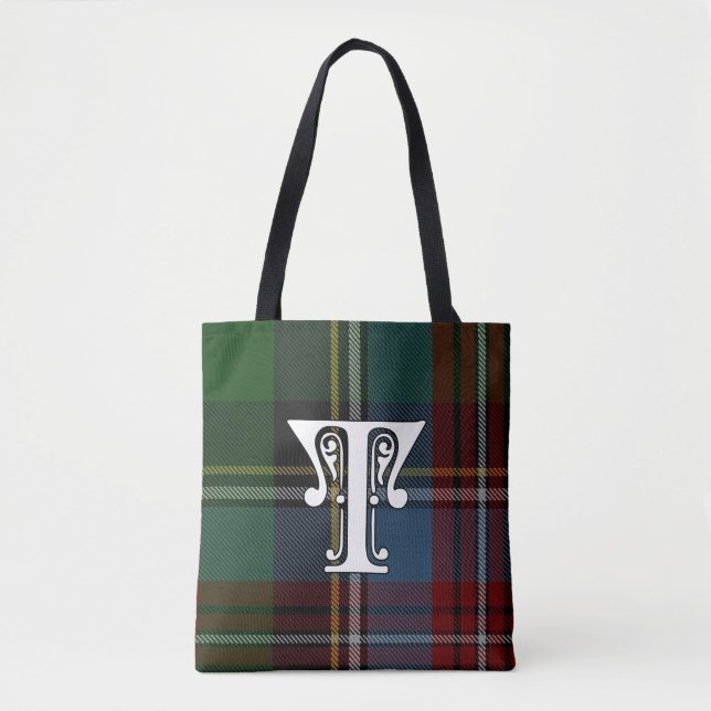 Tilley Clan Tartan Monogram Tote Bag (Front)