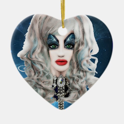 Tilly Squirts Virtual Drag Queen Ceramic Ornament