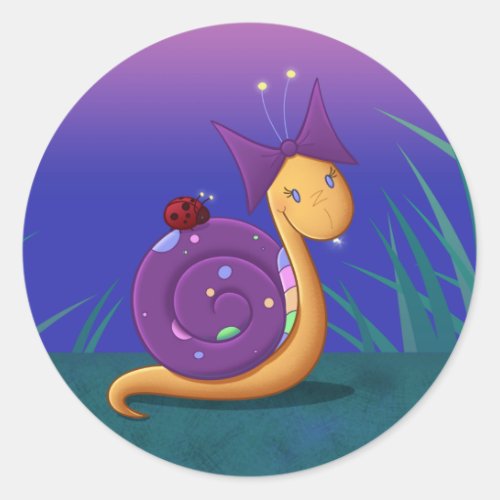 Tilly the Snail Classic Round Sticker