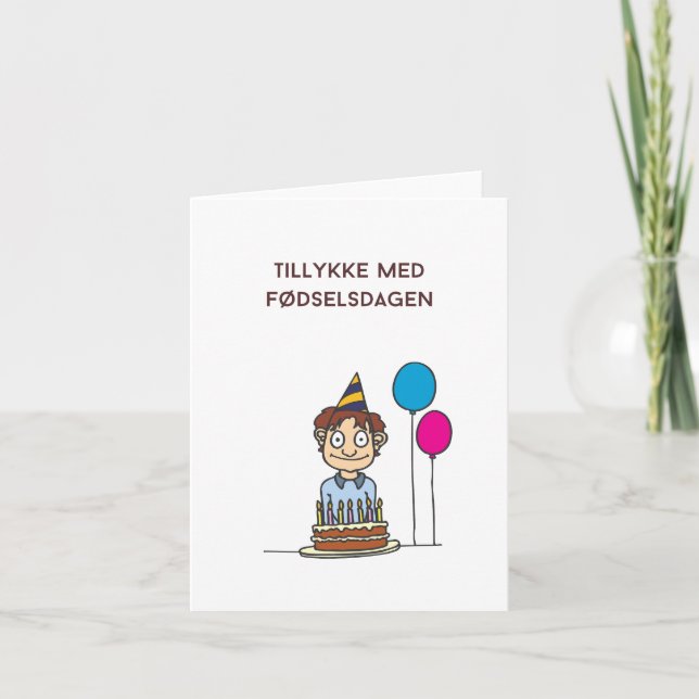 Tillykke med fødselsdagen, Danish happy birthday Card (Front)