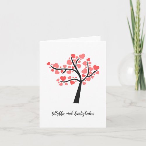 Tillykke med krligheden Danish wedding  Card