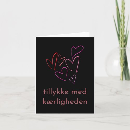 Tillykke med krligheden Danish wedding  Card