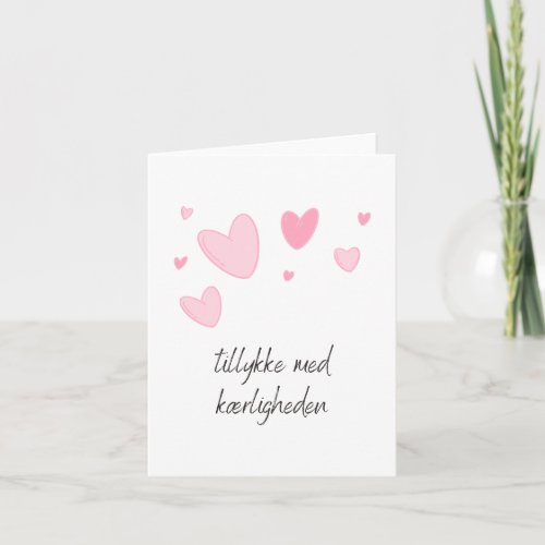 Tillykke med krligheden Danish wedding  Card