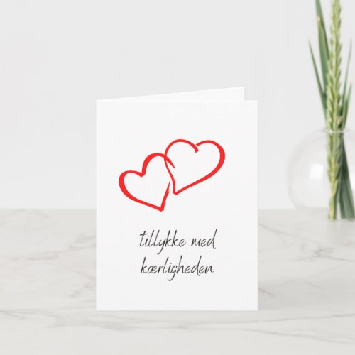 Tillykke med krligheden Danish wedding  Card