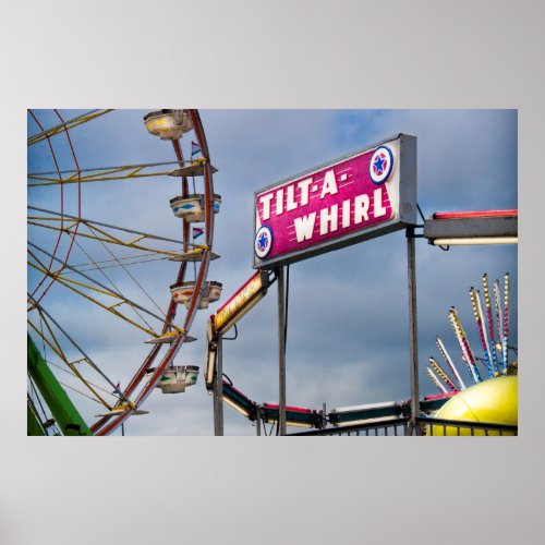 Tilt A Whirl Carnival Fun Poster