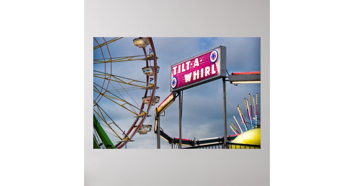 Tilt A Whirl Carnival Fun Poster | Zazzle