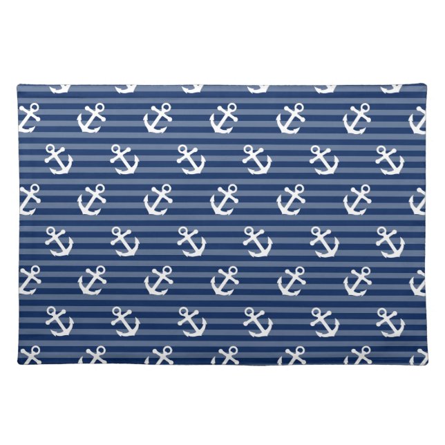Tilted Anchors Cloth Placemat (Front)